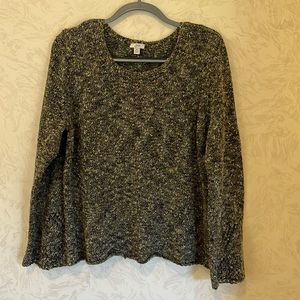 J Jill Green & Taupe Knit Sweater Size XL